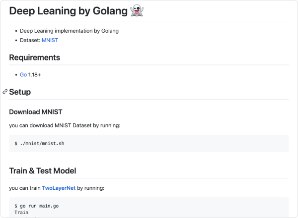 Deep Learning by Golang